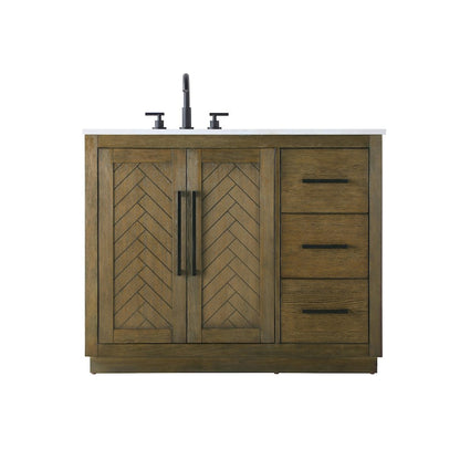 42 inch Single Bathroom Vanity in Hazel Oak
