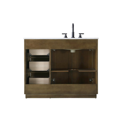 42 inch Single Bathroom Vanity in Hazel Oak