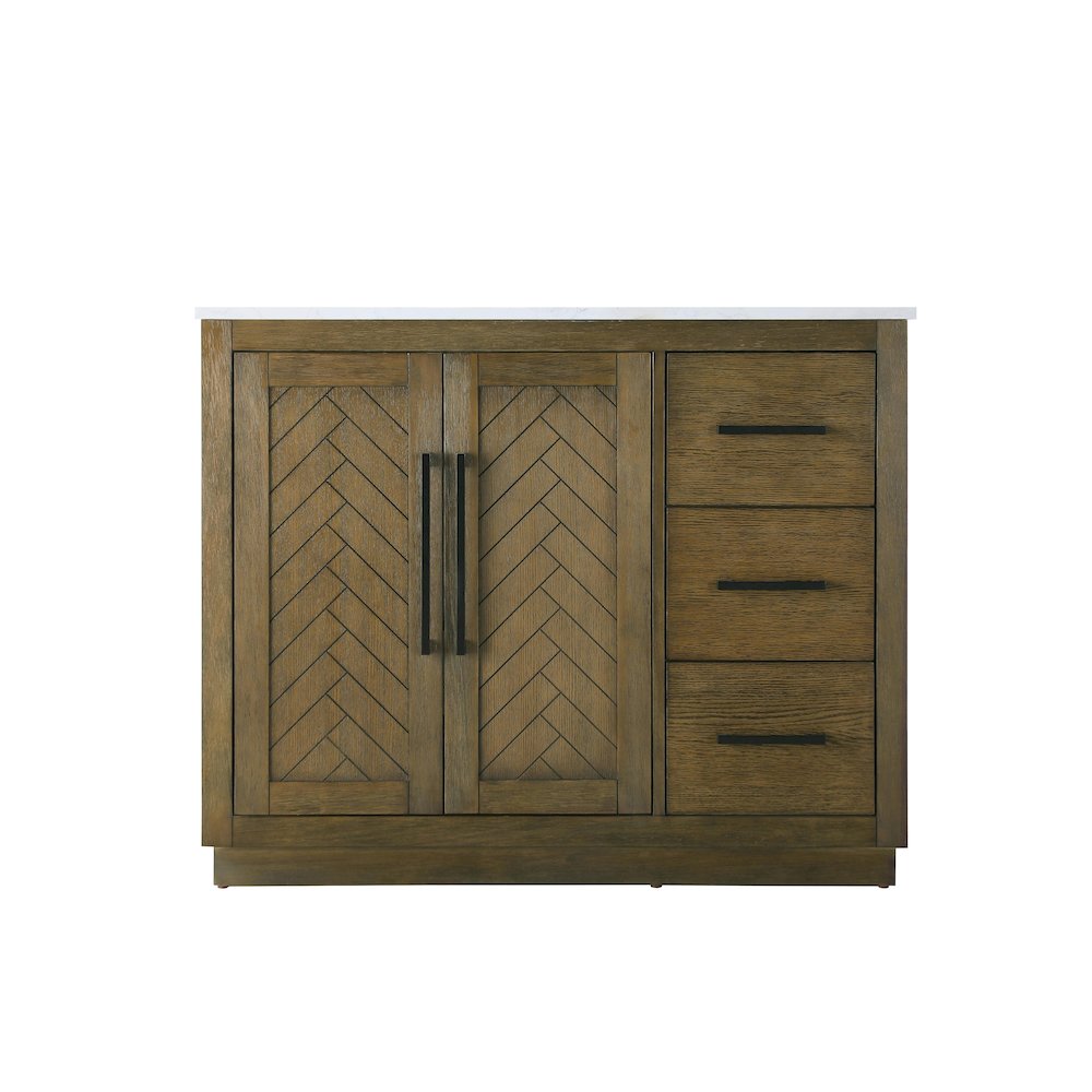 42 inch Single Bathroom Vanity in Hazel Oak