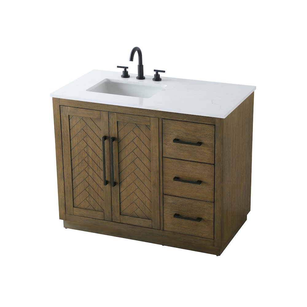 42 inch Single Bathroom Vanity in Hazel Oak