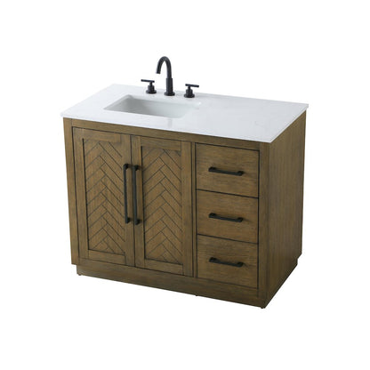 42 inch Single Bathroom Vanity in Hazel Oak