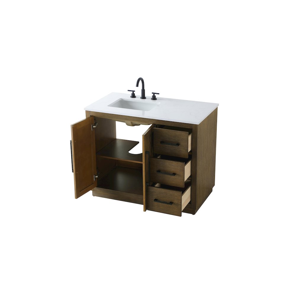 42 inch Single Bathroom Vanity in Hazel Oak