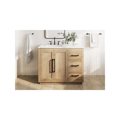 42  inch Single Bathroom Vanity in Linen Oak