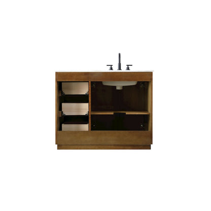 42  inch Single Bathroom Vanity in Linen Oak