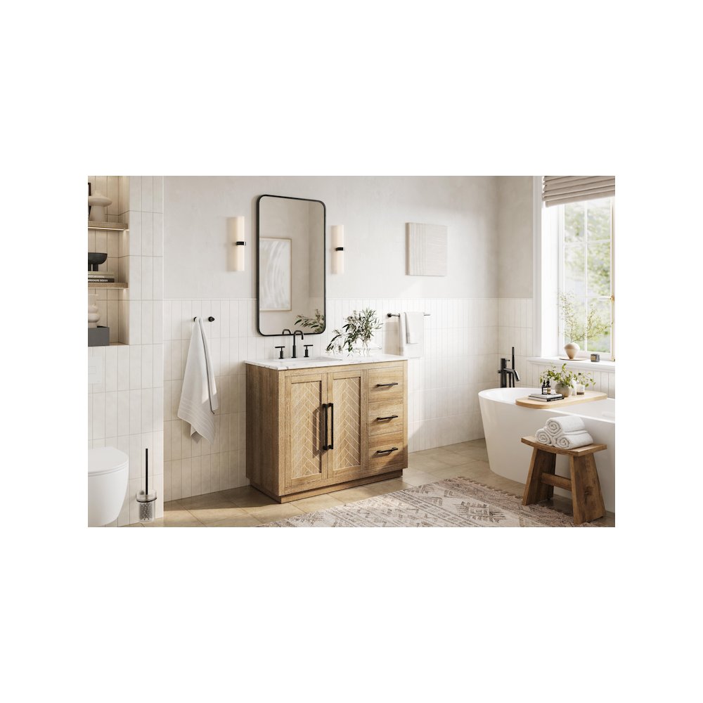 42  inch Single Bathroom Vanity in Linen Oak