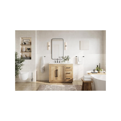 42  inch Single Bathroom Vanity in Linen Oak