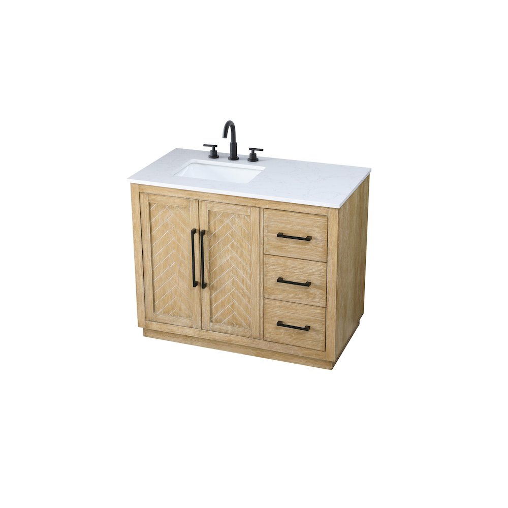42  inch Single Bathroom Vanity in Linen Oak