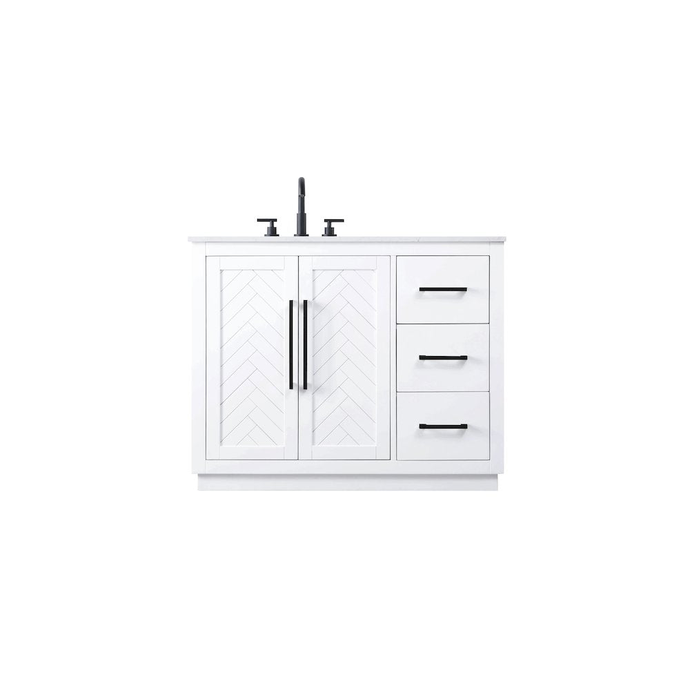 42 inch Single Bathroom Vanity in White