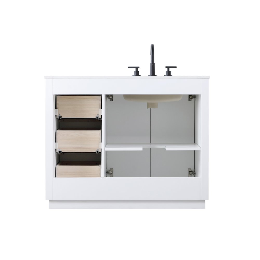 42 inch Single Bathroom Vanity in White