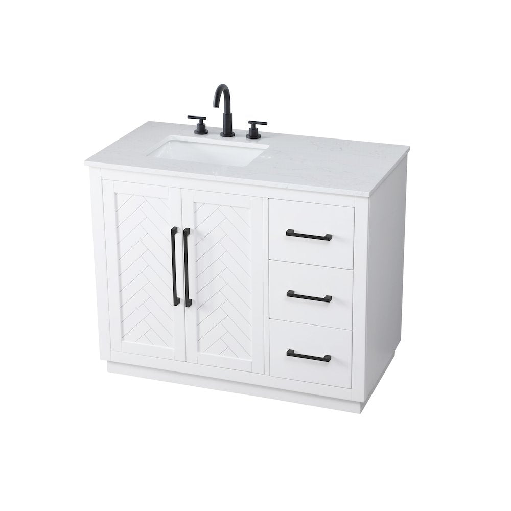 42 inch Single Bathroom Vanity in White