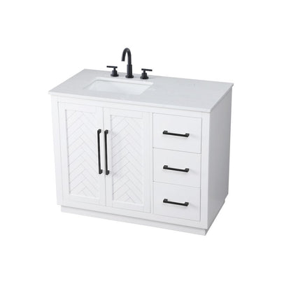 42 inch Single Bathroom Vanity in White