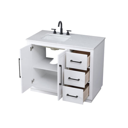 42 inch Single Bathroom Vanity in White