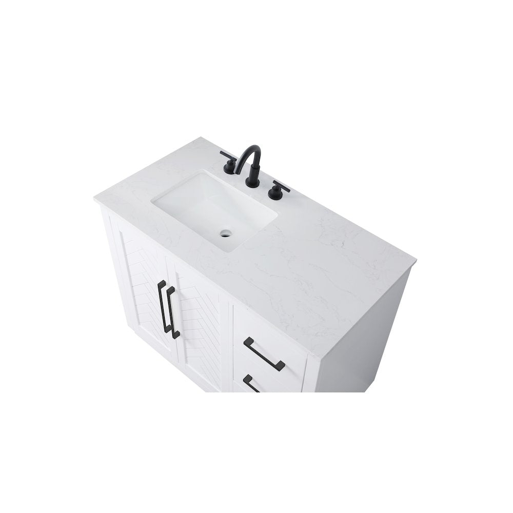 42 inch Single Bathroom Vanity in White