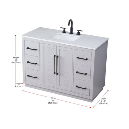 48 inch Single Bathroom Vanity in Grey