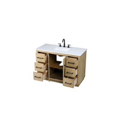 48  inch Single Bathroom Vanity in Linen Oak