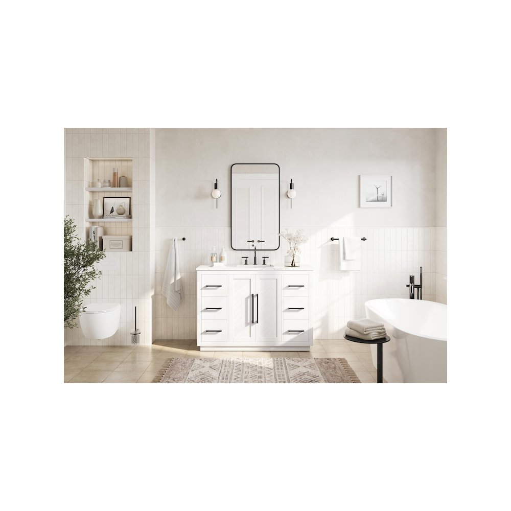 48 inch Single Bathroom Vanity in White
