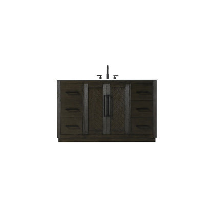 54 inch Single Bathroom Vanity in Chocolate Oak