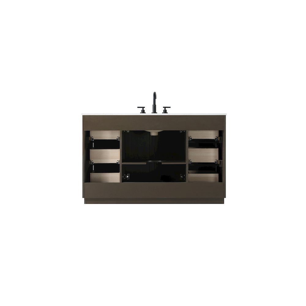 54 inch Single Bathroom Vanity in Chocolate Oak