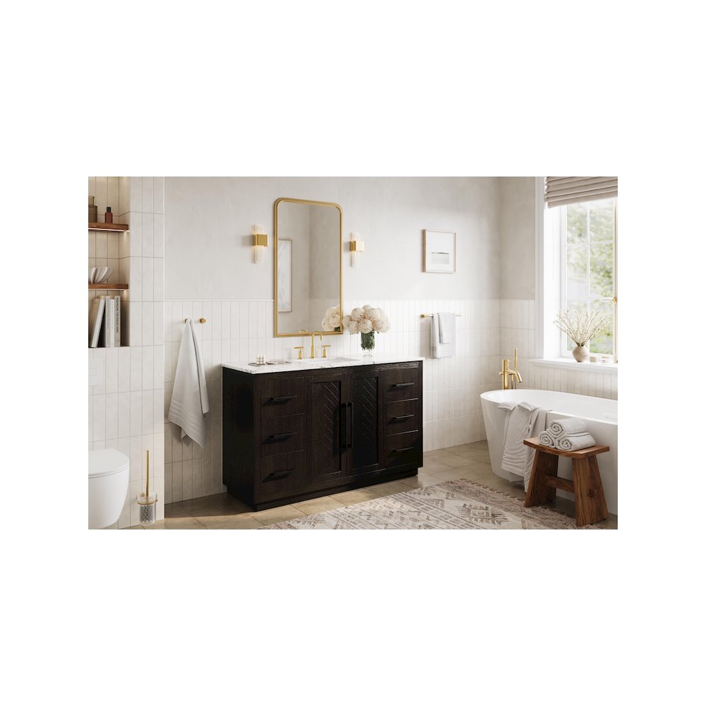 54 inch Single Bathroom Vanity in Chocolate Oak