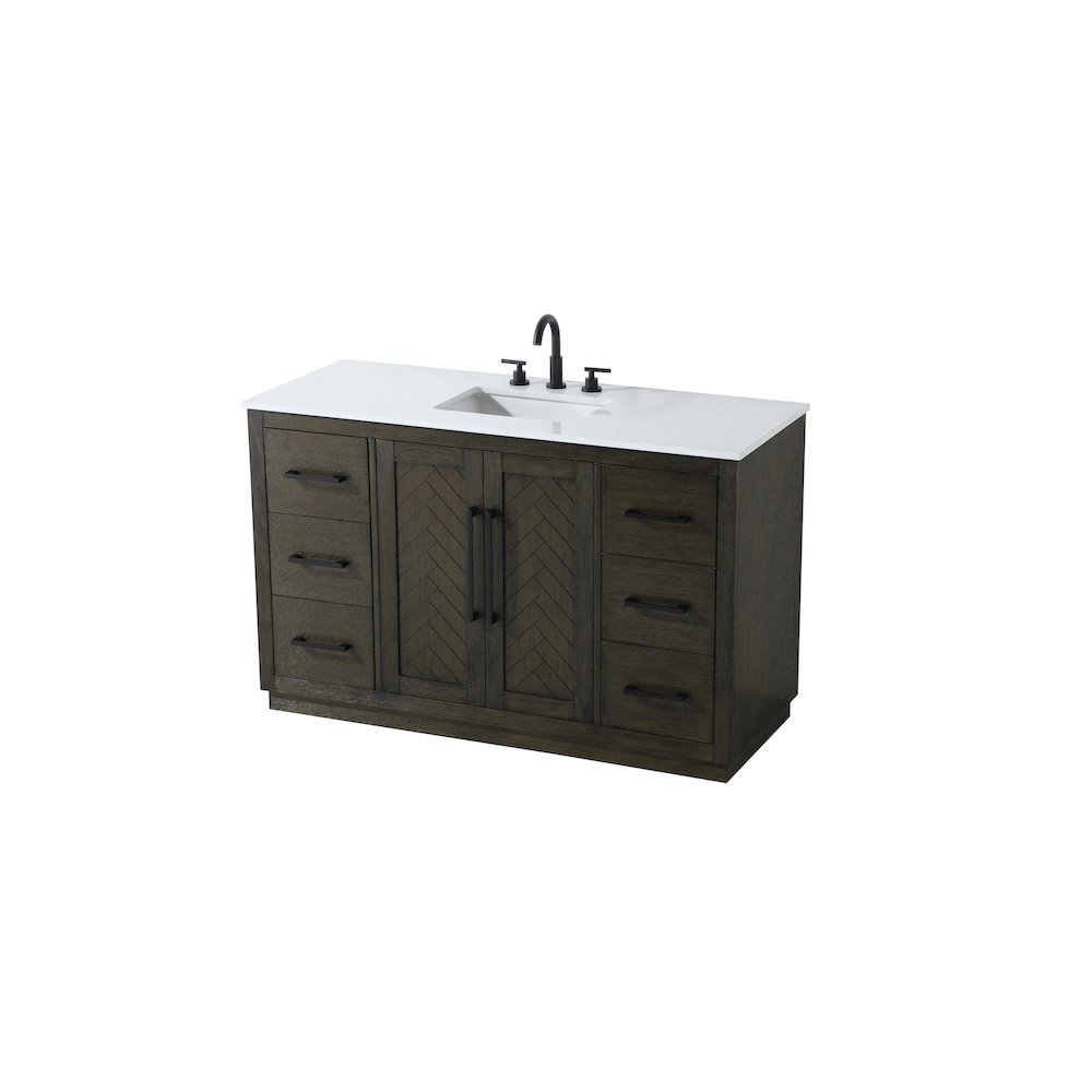 54 inch Single Bathroom Vanity in Chocolate Oak