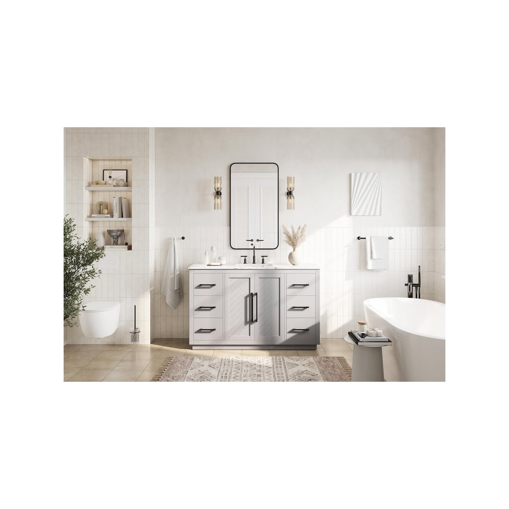 54 inch Single Bathroom Vanity in Grey