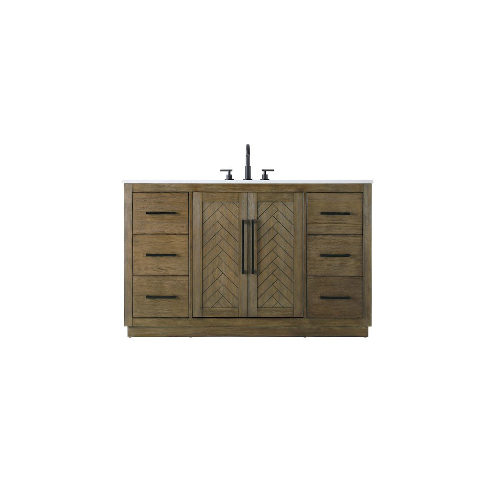 54 inch Single Bathroom Vanity in Hazel Oak