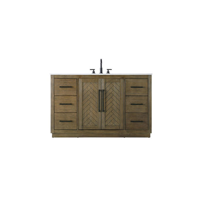 54 inch Single Bathroom Vanity in Hazel Oak