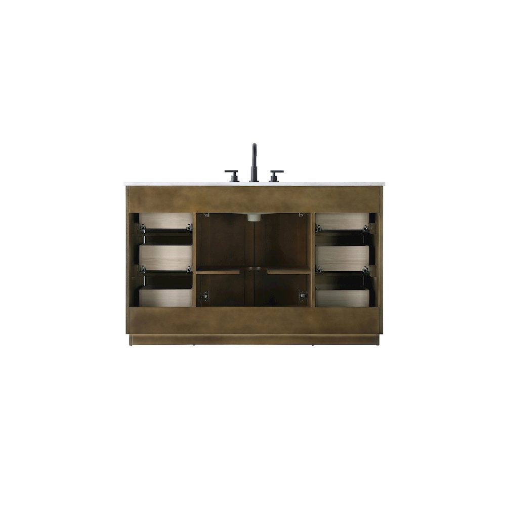 54 inch Single Bathroom Vanity in Hazel Oak