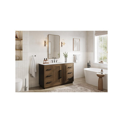54 inch Single Bathroom Vanity in Hazel Oak