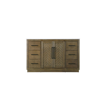 54 inch Single Bathroom Vanity in Hazel Oak