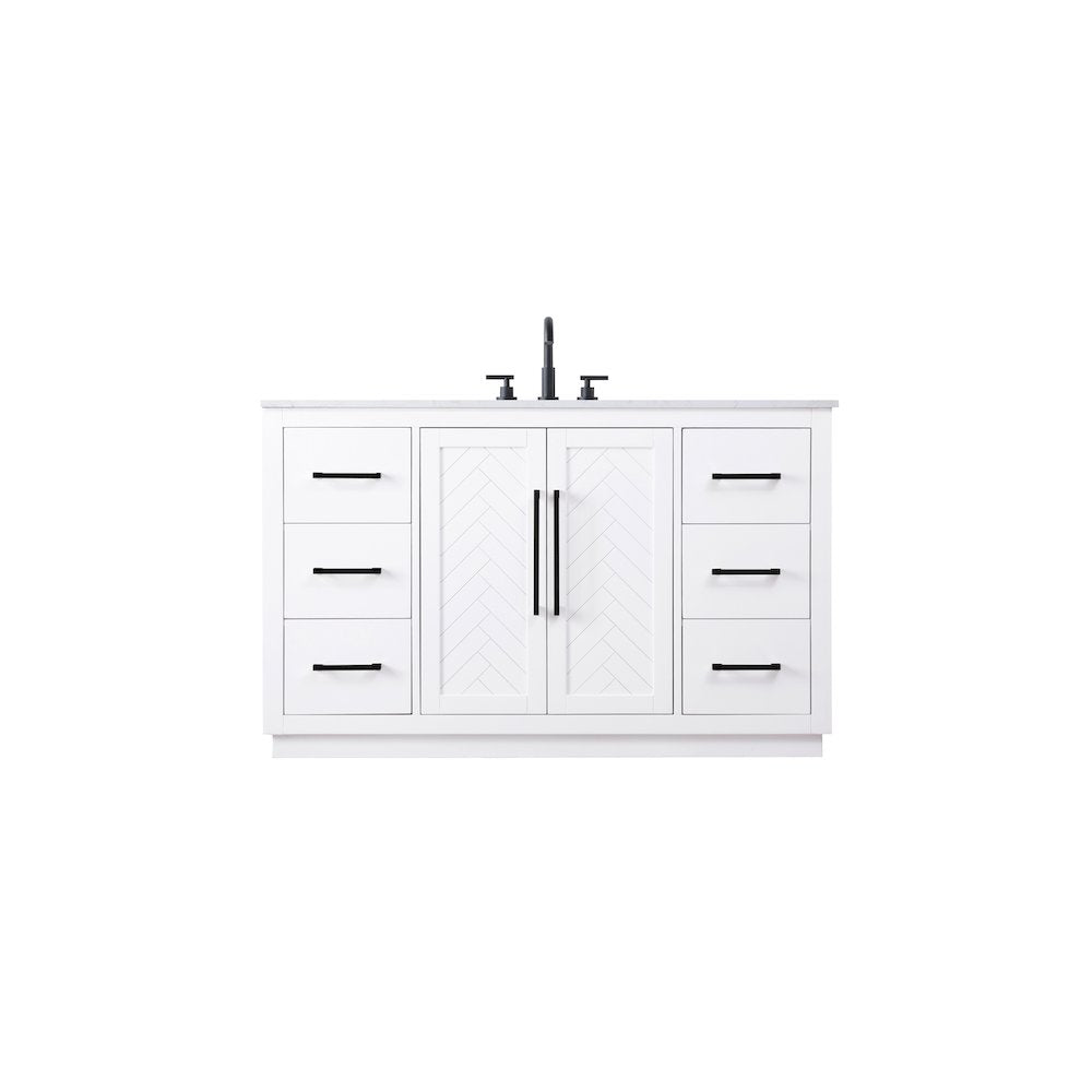 54 inch Single Bathroom Vanity in White