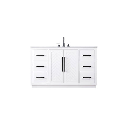 54 inch Single Bathroom Vanity in White