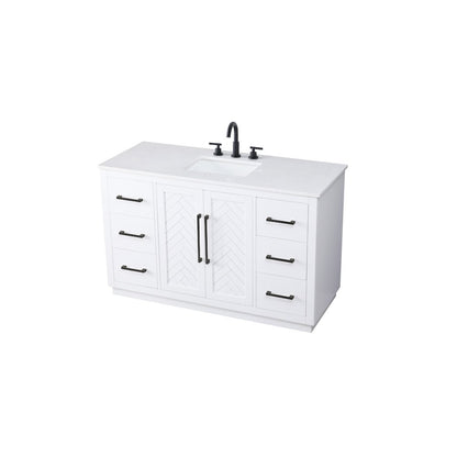 54 inch Single Bathroom Vanity in White