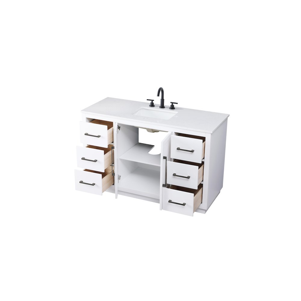 54 inch Single Bathroom Vanity in White