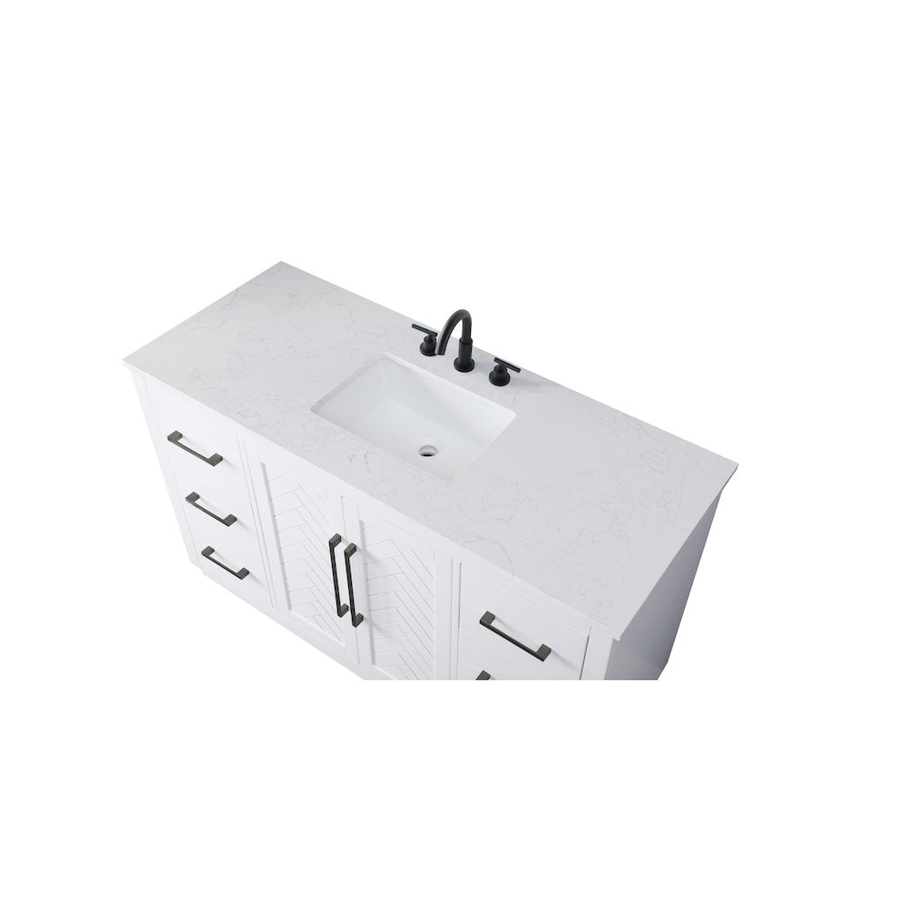 54 inch Single Bathroom Vanity in White