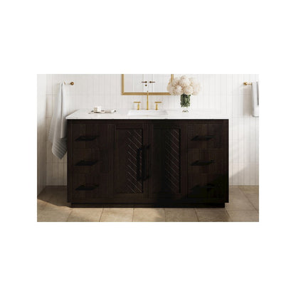 60 inch Single Bathroom Vanity in Chocolate Oak