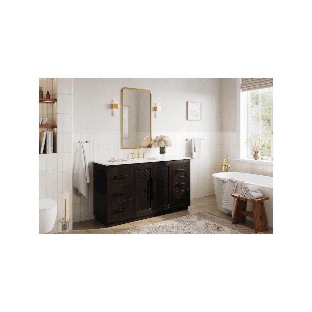 60 inch Single Bathroom Vanity in Chocolate Oak