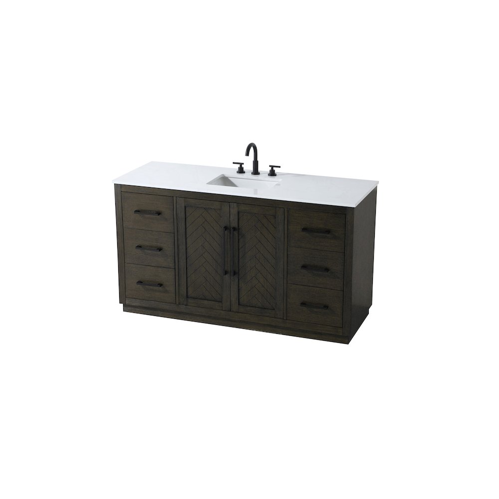 60 inch Single Bathroom Vanity in Chocolate Oak