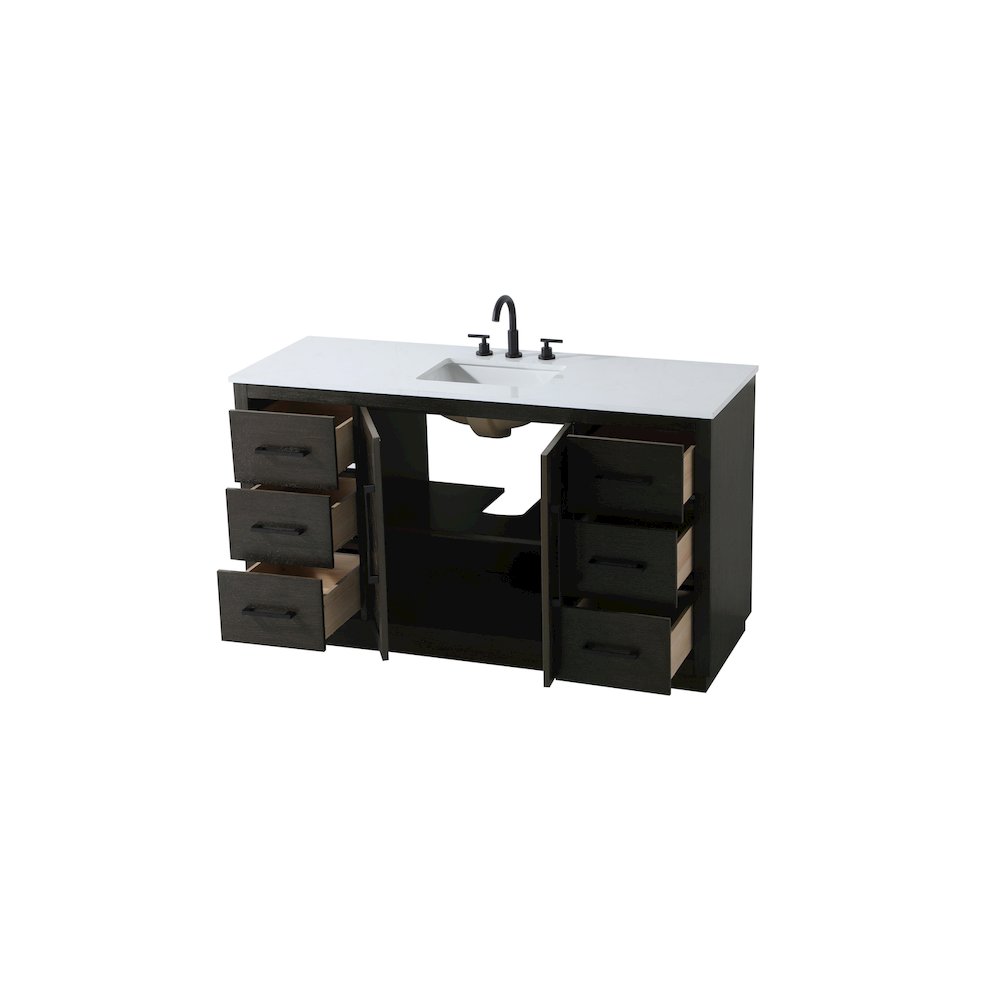 60 inch Single Bathroom Vanity in Chocolate Oak