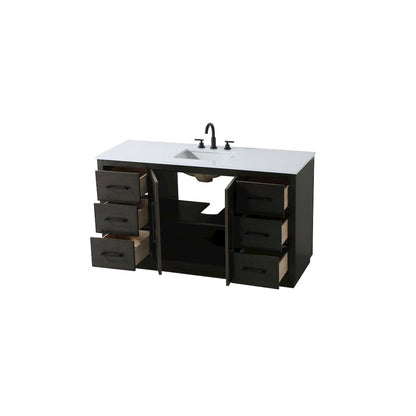 60 inch Single Bathroom Vanity in Chocolate Oak