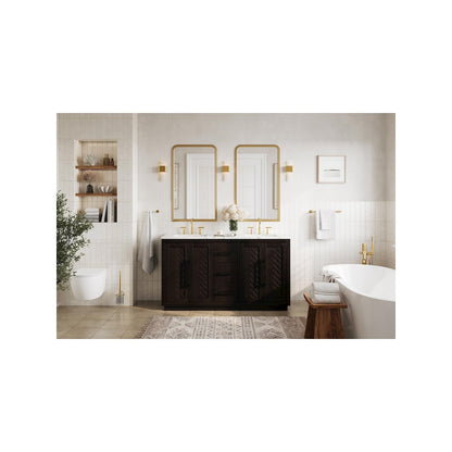 60 inch Double Bathroom Vanity in Chocolate Oak