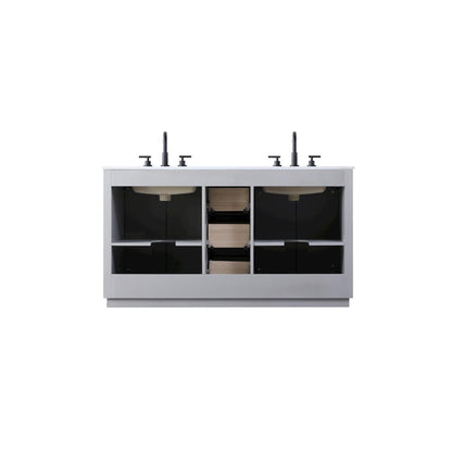 60 inch Double Bathroom Vanity in Grey