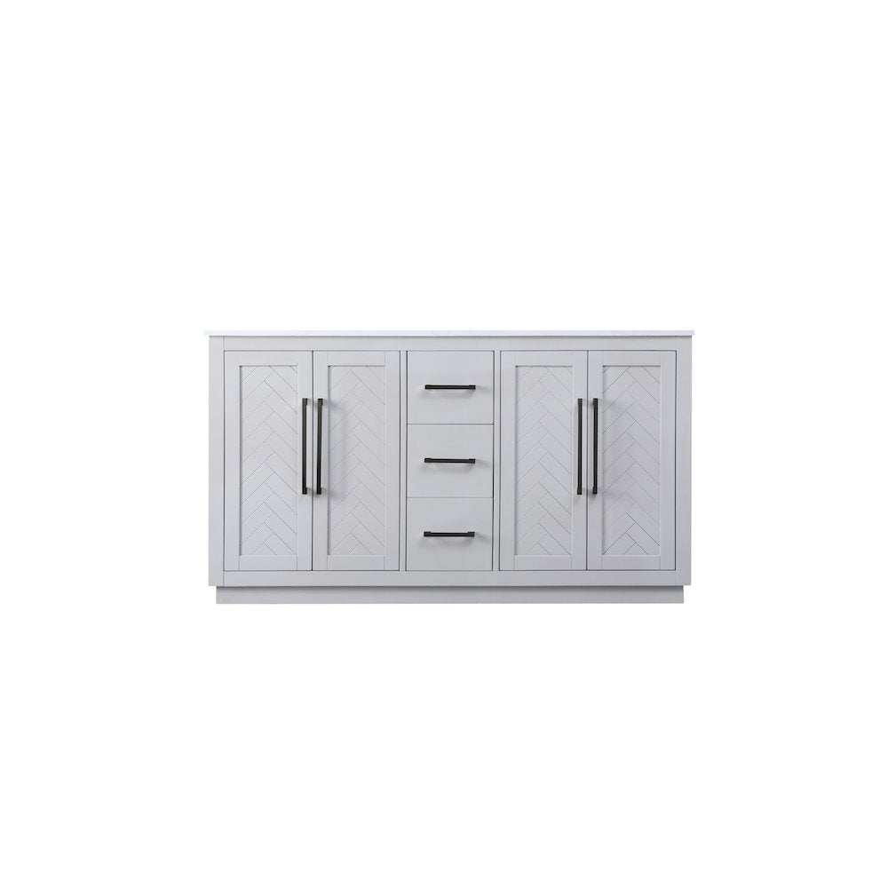 60 inch Double Bathroom Vanity in Grey