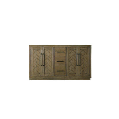 60 inch Double Bathroom Vanity in Hazel Oak