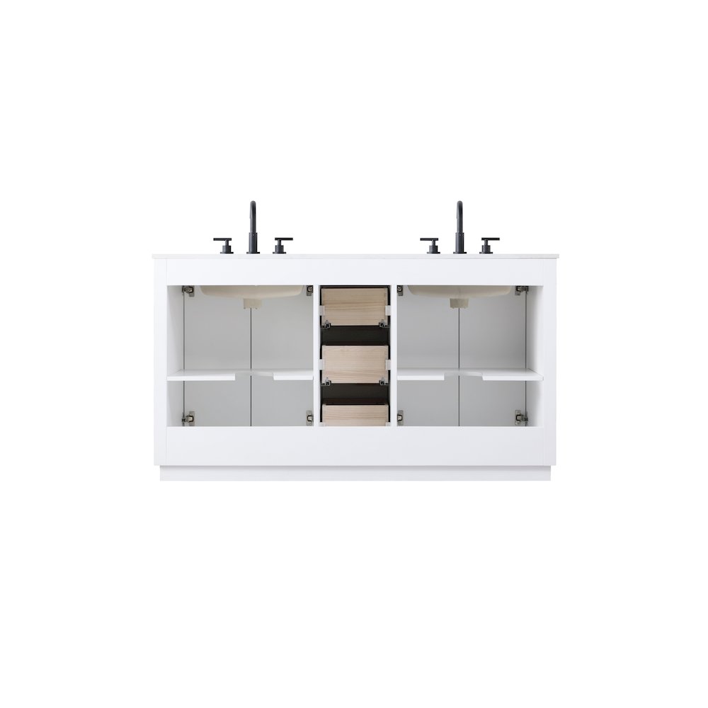 60 inch Double Bathroom Vanity in White