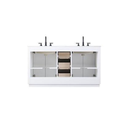60 inch Double Bathroom Vanity in White