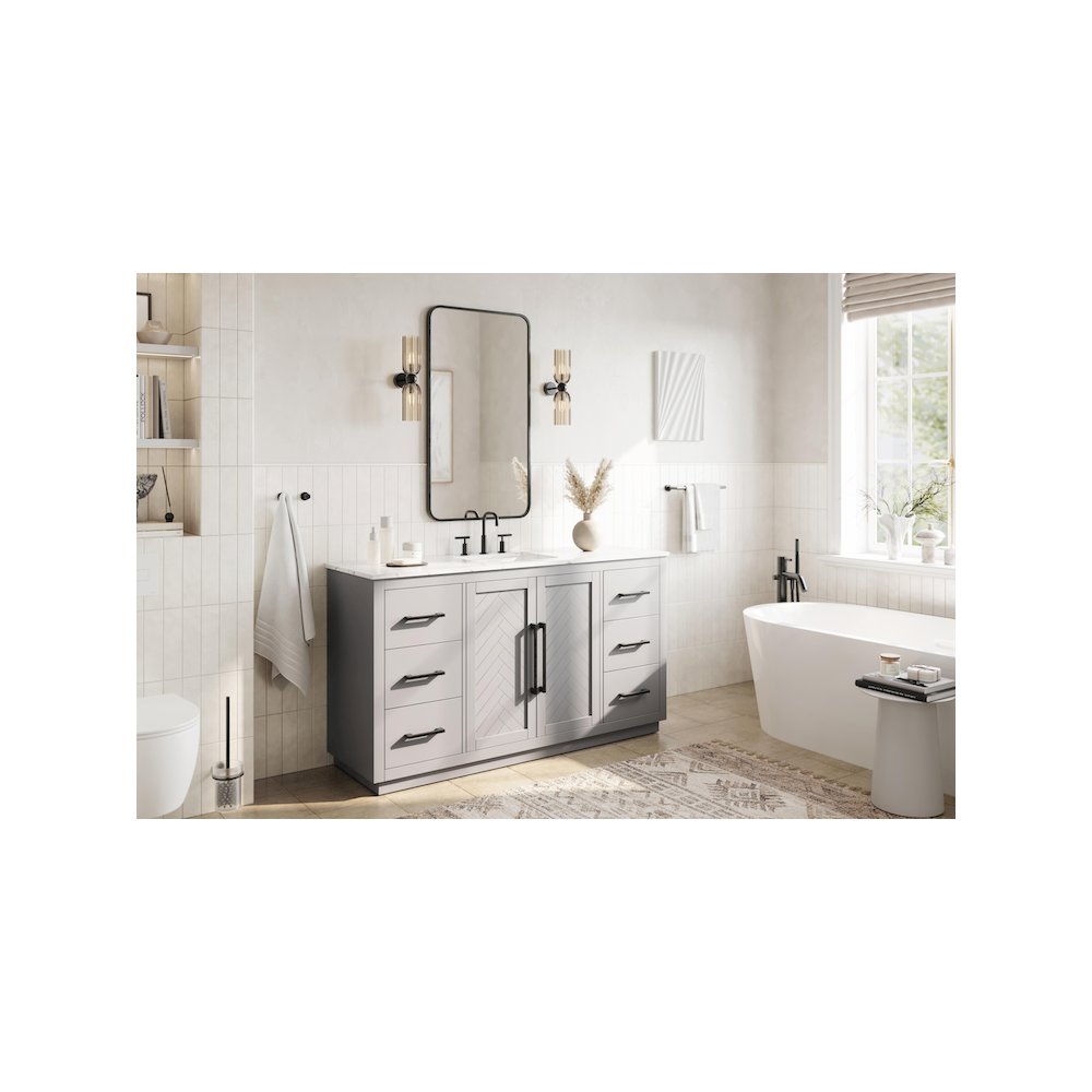 60 inch Single Bathroom Vanity in Grey