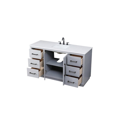 60 inch Single Bathroom Vanity in Grey