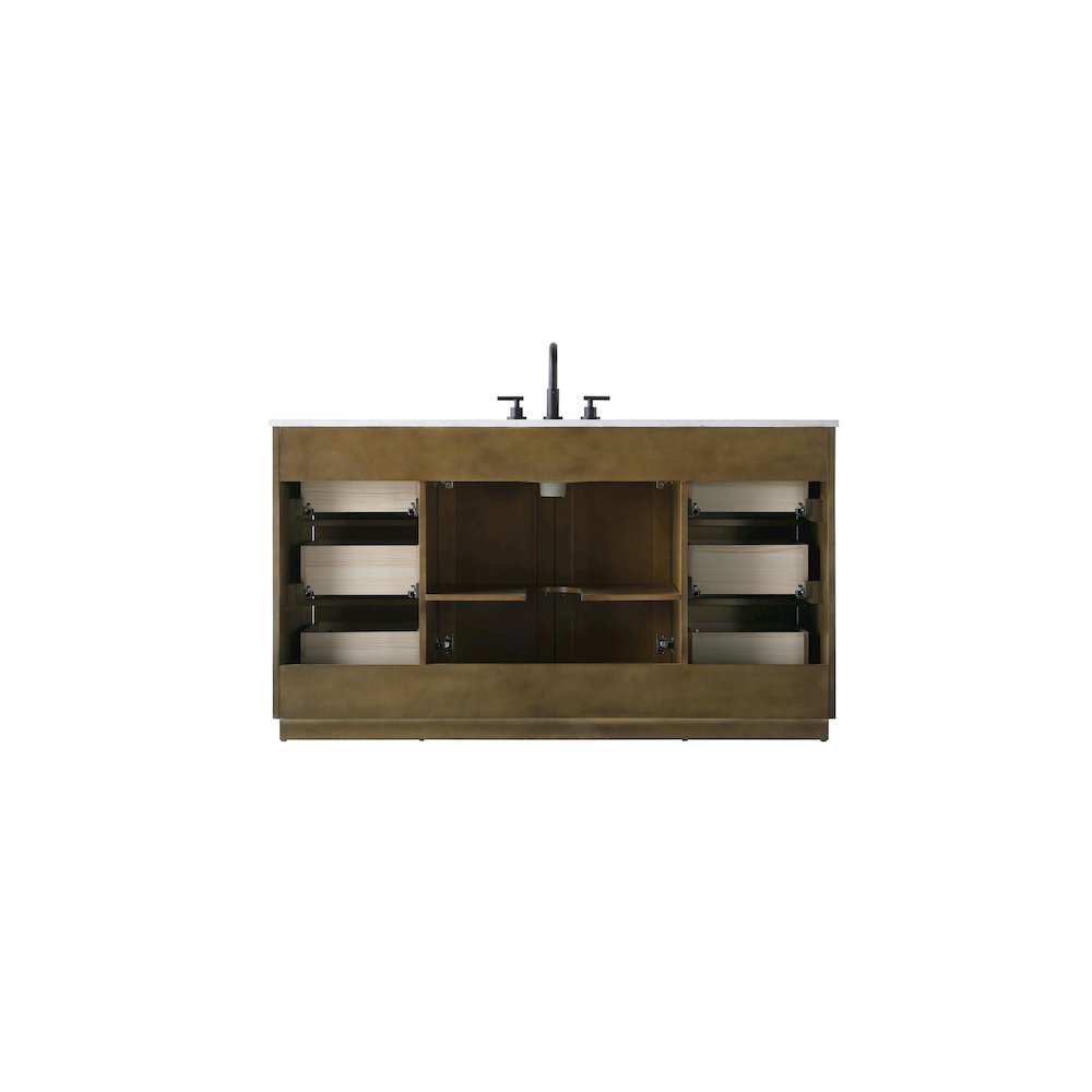 60 inch Single Bathroom Vanity in Hazel Oak