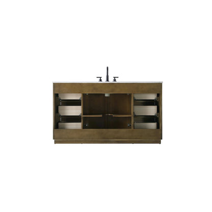 60 inch Single Bathroom Vanity in Hazel Oak